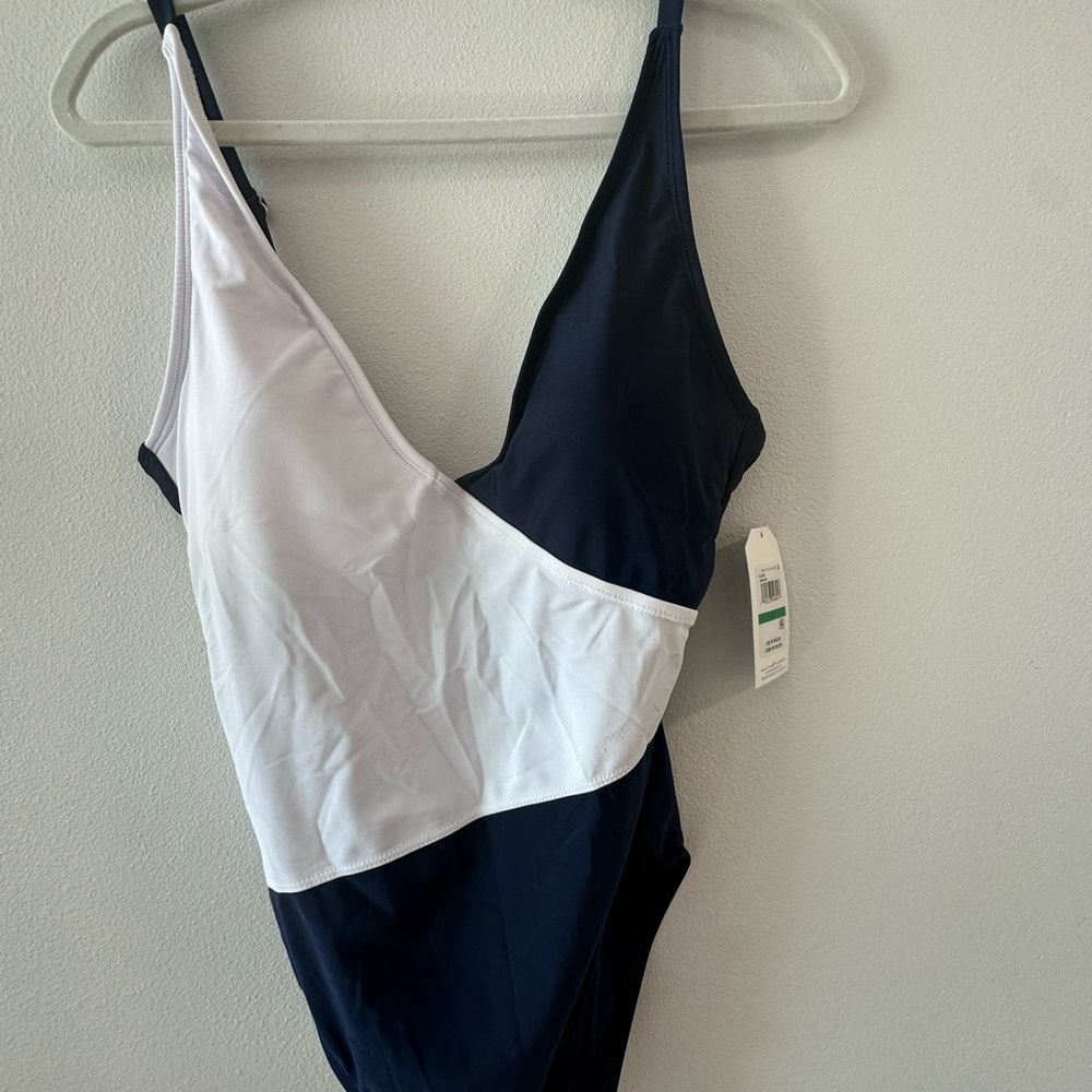 Nautica NAVY and White Swimsuit NWT